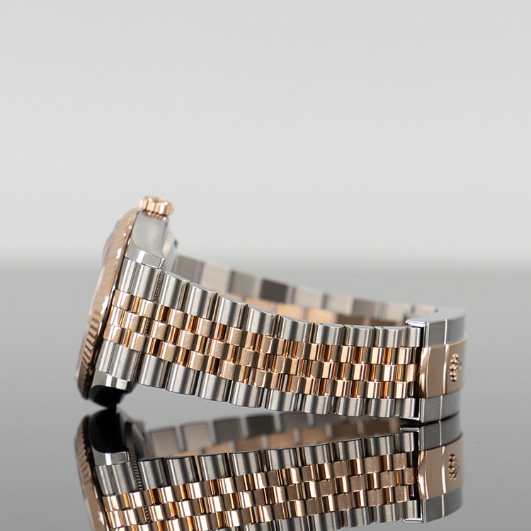 Rolex Datejust 126231 — Rose Dial Rose Gold Steel Diamond 36mm