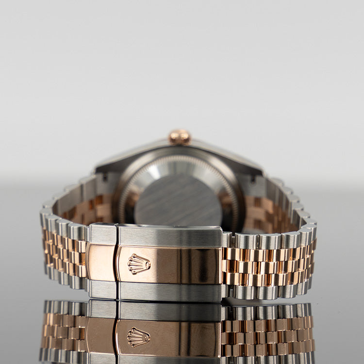 Rolex Datejust 126231 — Rose Dial Rose Gold Steel Diamond 36mm