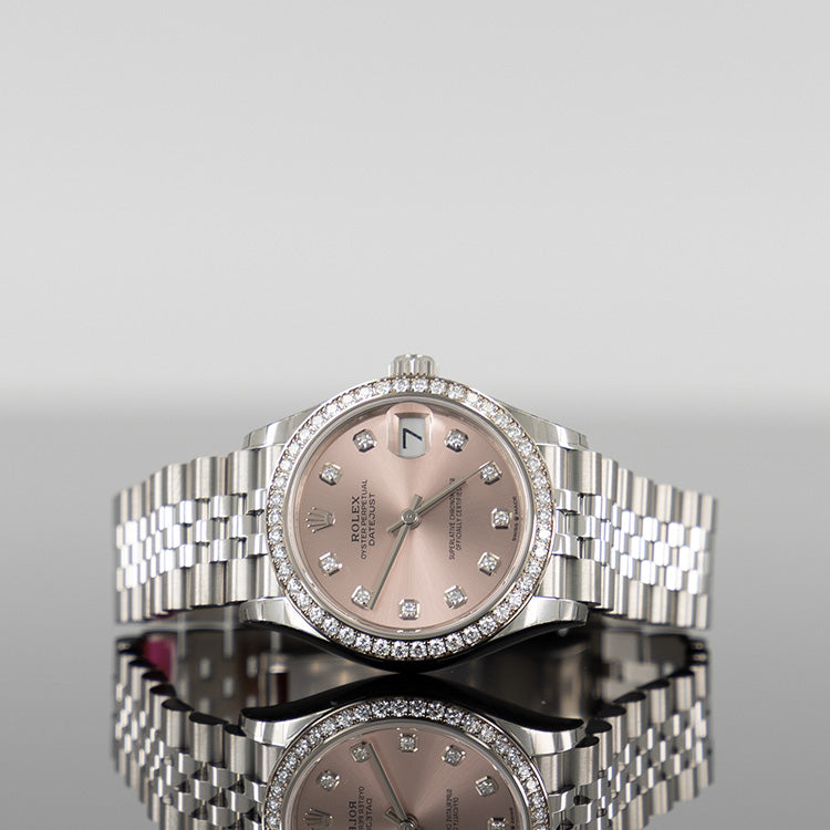 Rolex Datejust 278384RBR — Pink Diamond Dial Steel Diamond 31mm