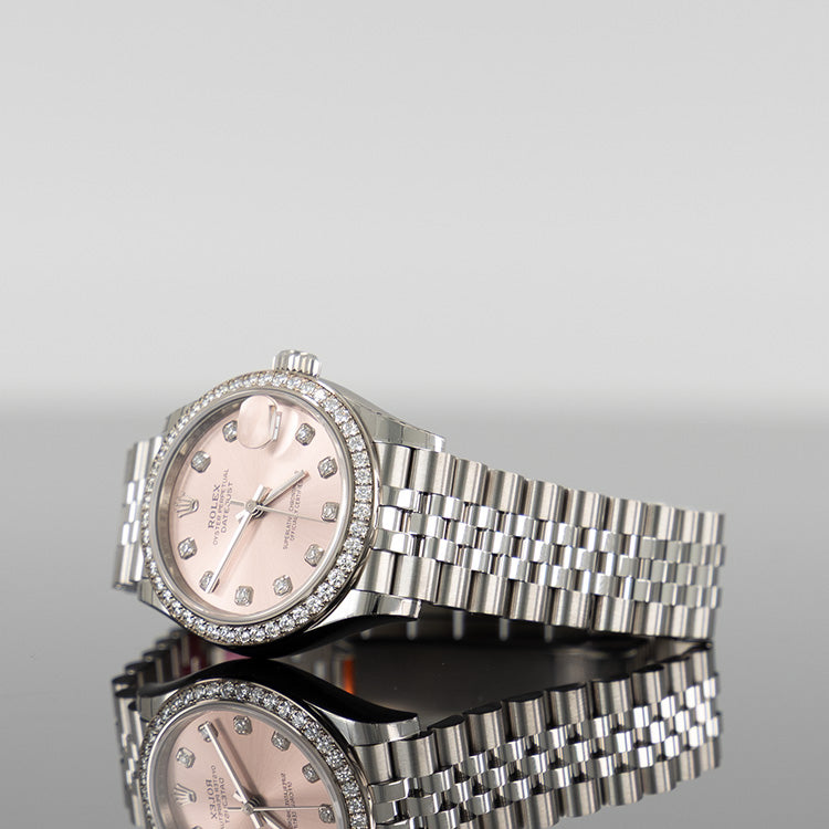 Rolex Datejust 278384RBR — Pink Diamond Dial Steel Diamond 31mm