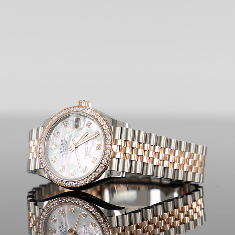 Rolex Datejust 278381RBR — Mother Of Pearl Diamond Set Dial Steel Diamond 31mm