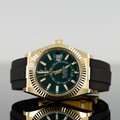 Rolex Sky-Dweller 336238 — Gold Green Dial Yellow Gold Oysterflex 42mm