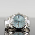 Rolex Day-Date 228236 — Blue Baguette Dial Platinum Baguette 40mm